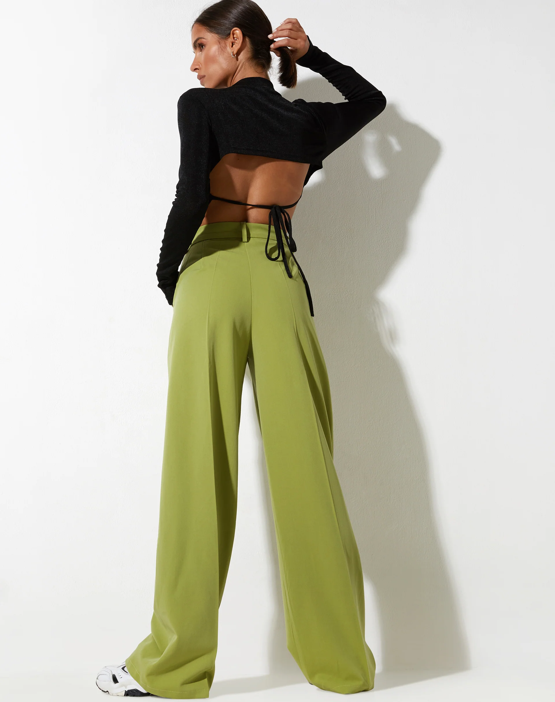 Abba Straight Leg Trouser in Tailoring Apple Green - Image 5