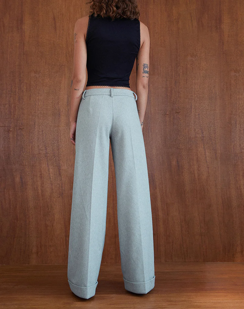 Abdel Faux Wool Tailored Trouser in Grey - Image 4