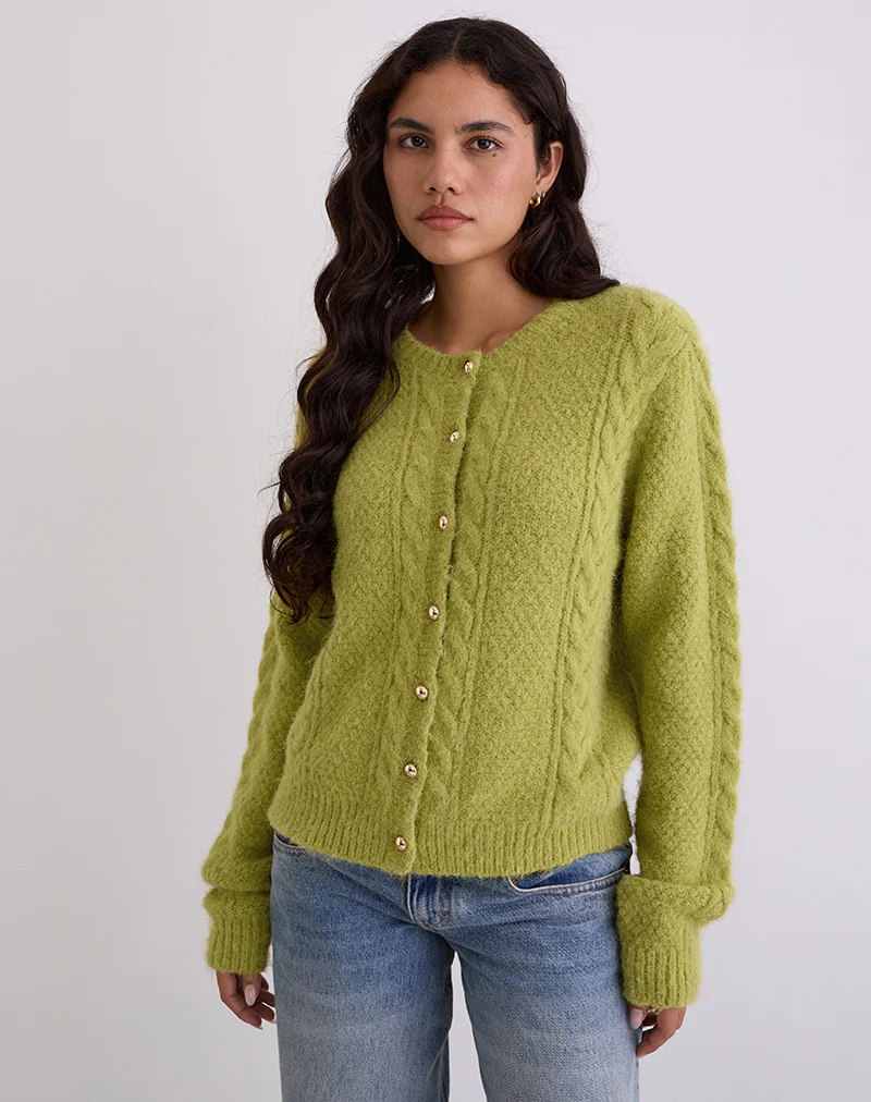 Aceso Cardigan in Bright Chartreuse - Image 6