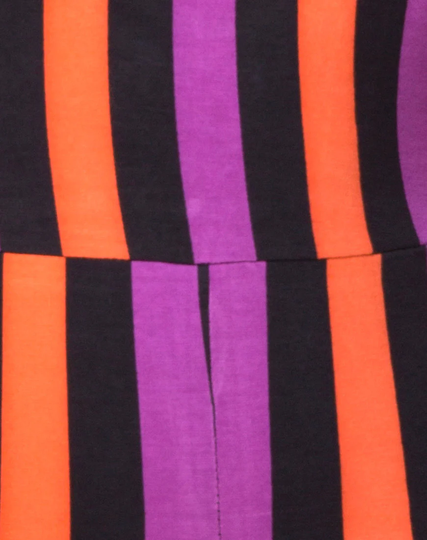 Acro Unitard in Stripe Purple and Orange - Image 5