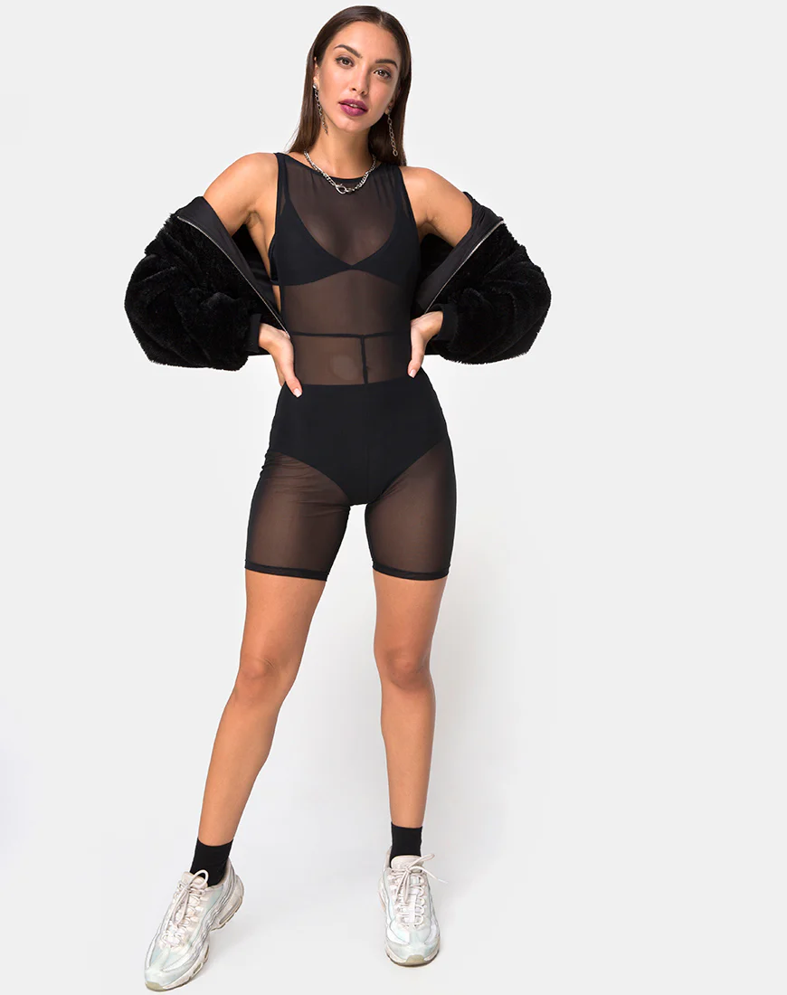 Acro Unitard in Mesh Black - Image 5