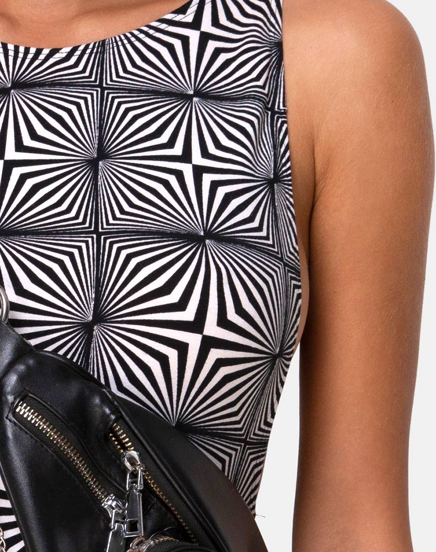 Acro Unitard in Sypro Black and White - Image 5