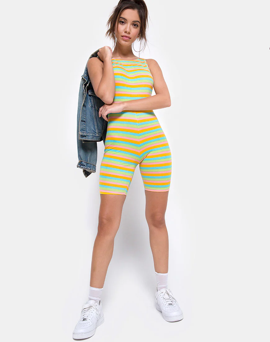 Acro Unitard in Sweet Stripe - Image 4