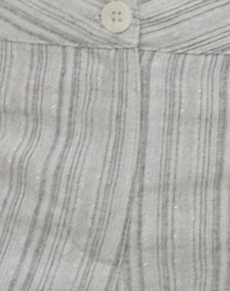 Ada Micro Short in Ivory Grey Stripe - Image 5