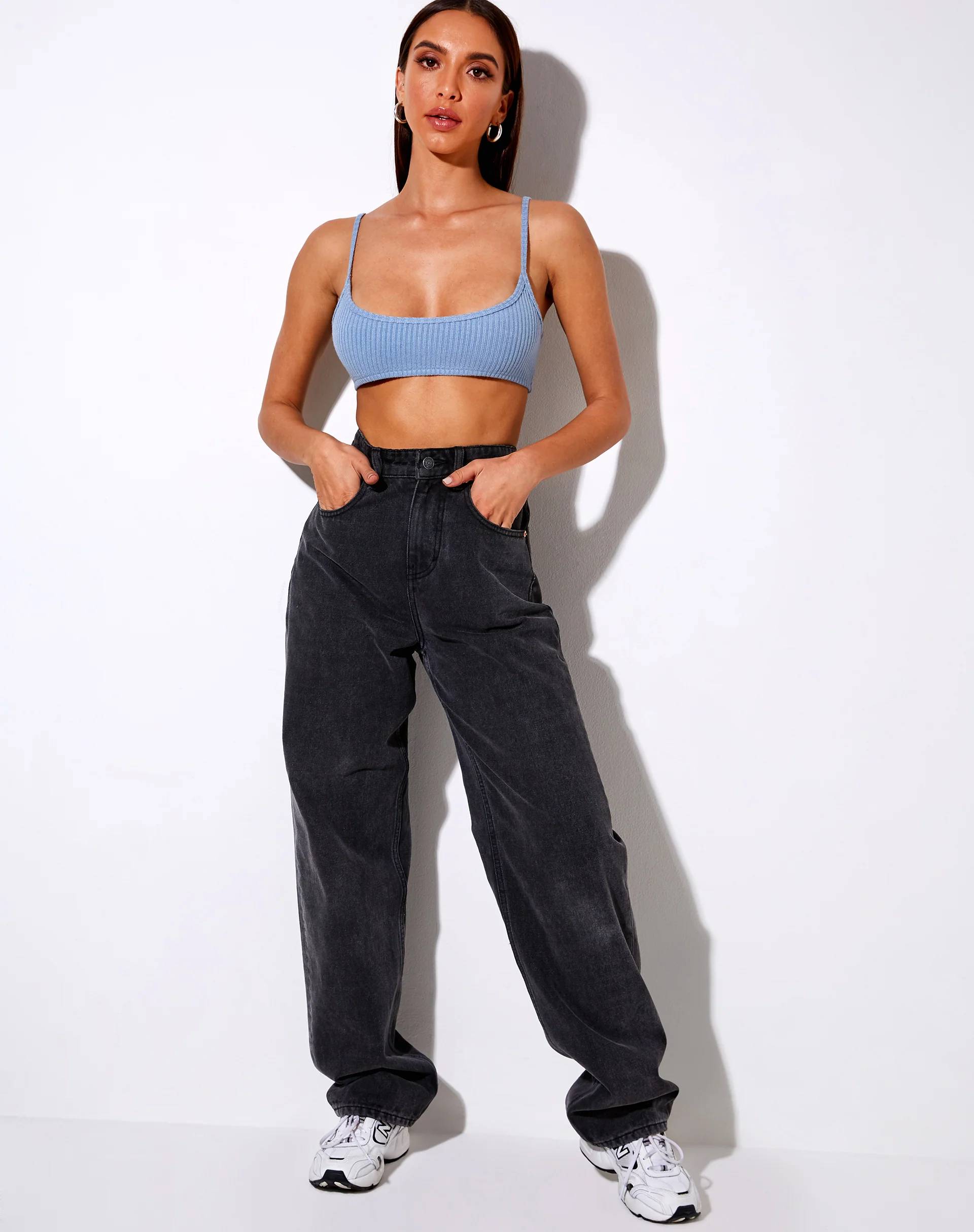 Adda Bralet in Rib Ashy Blue - Image 3