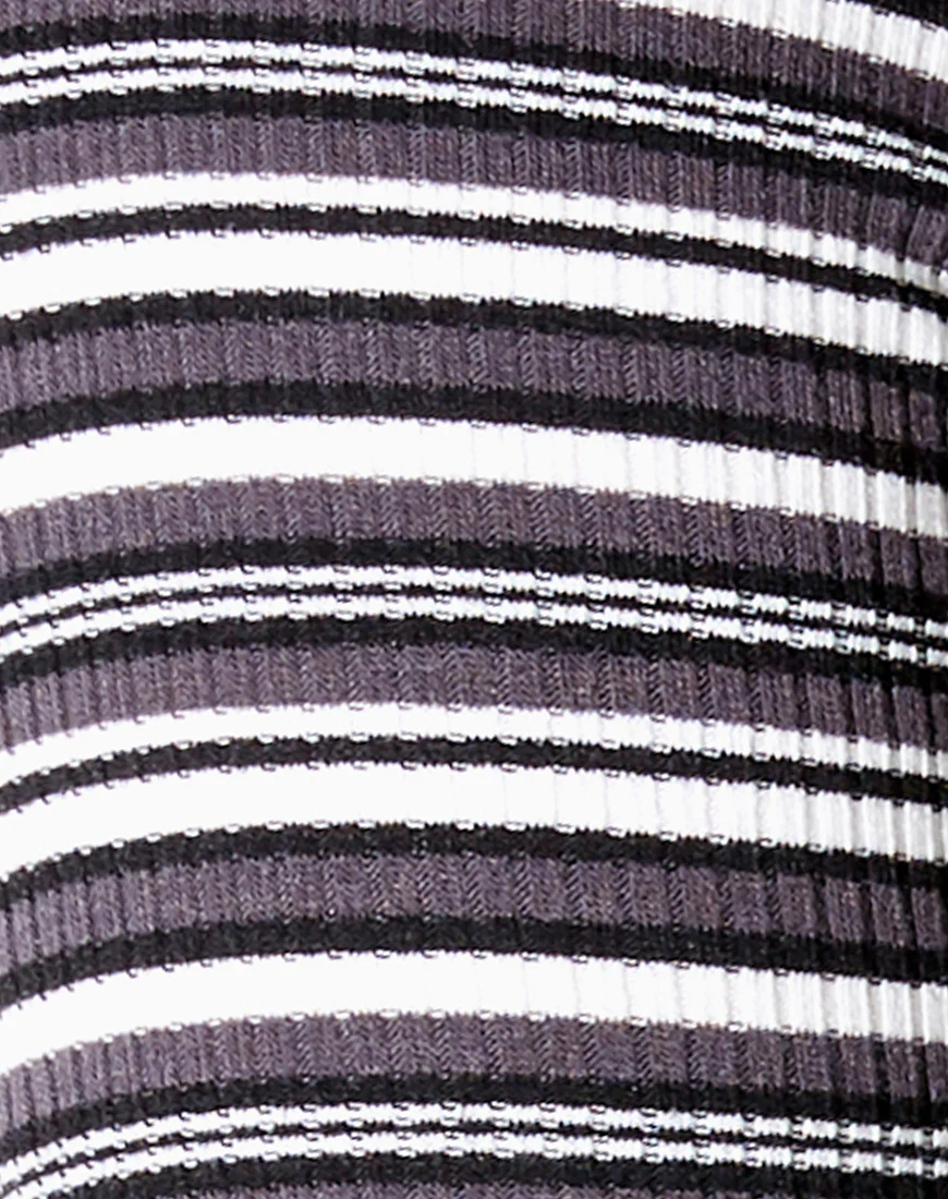 Adea Crop Top in Black Grey and White - Image 6
