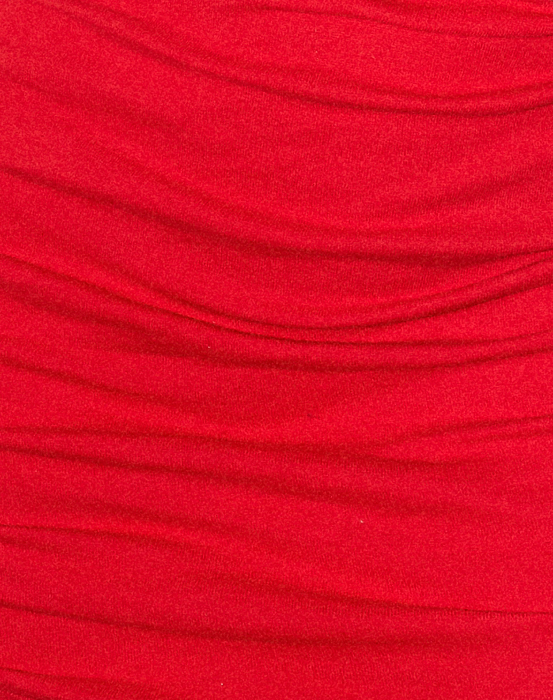 Ady Bodycon Dress in Rib Racing Red - Image 5