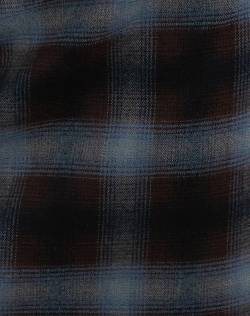 Aguna Mini Skirt in Blue and Brown Check - Image 5