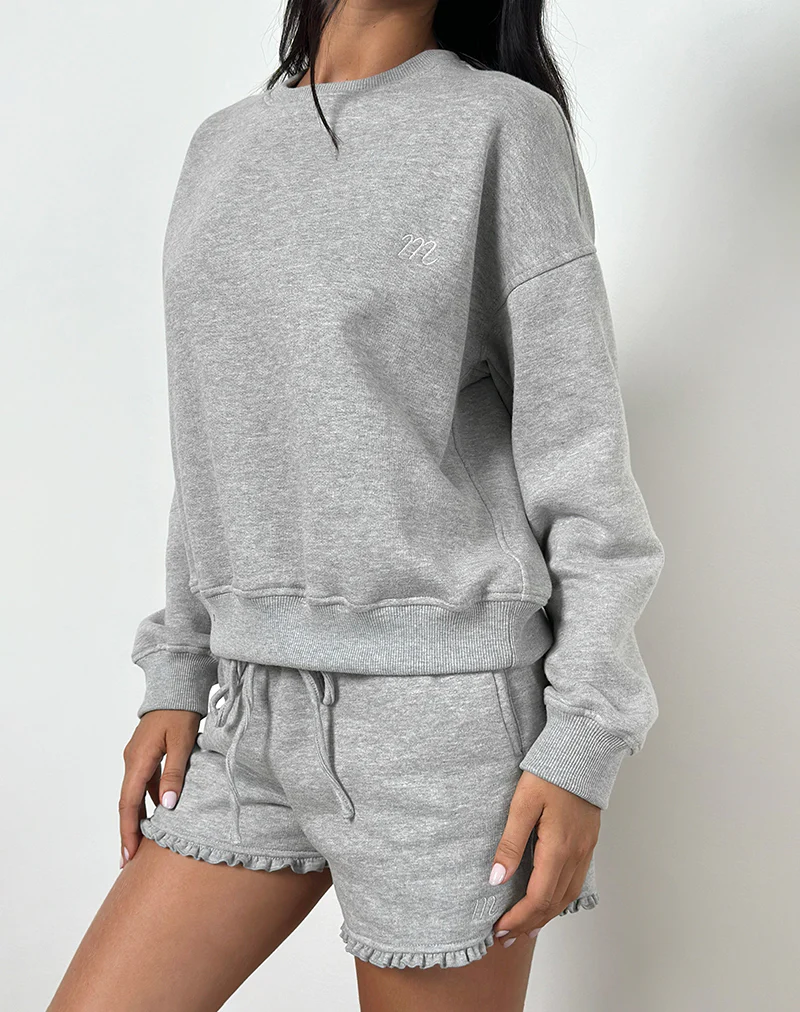 Agusta Frill Shorts in Grey Marl with M Emblem - Image 5