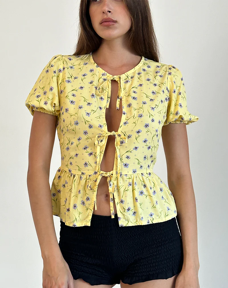 Ajasi Blouse in Wild Flower Lemon Drop - Image 2