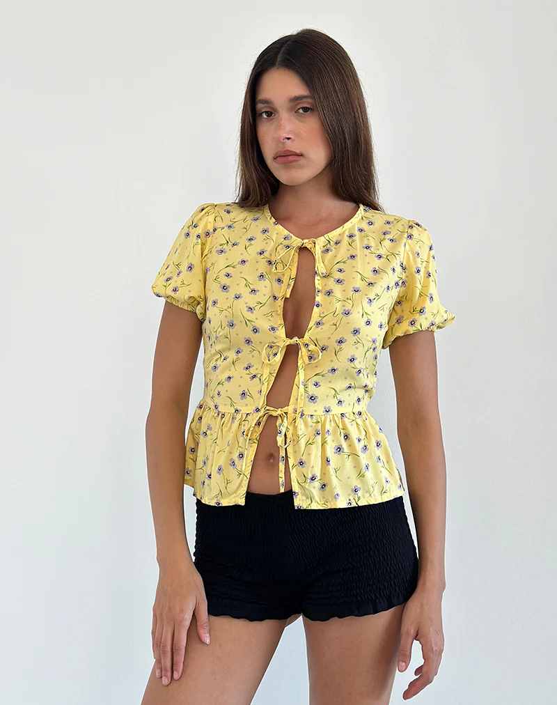 Ajasi Blouse in Wild Flower Lemon Drop - Image 3