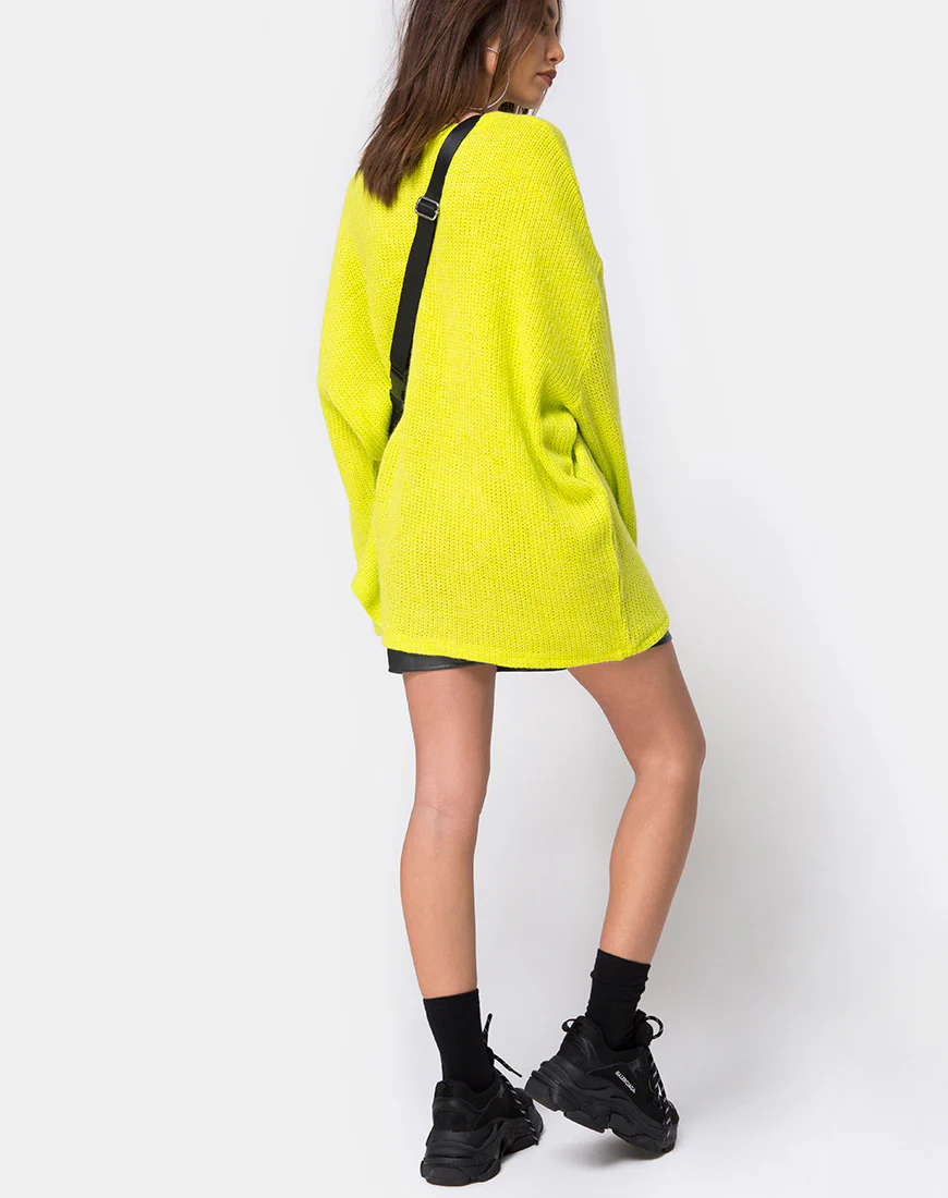 Ajie Oversize Jumper in Lime - Image 4