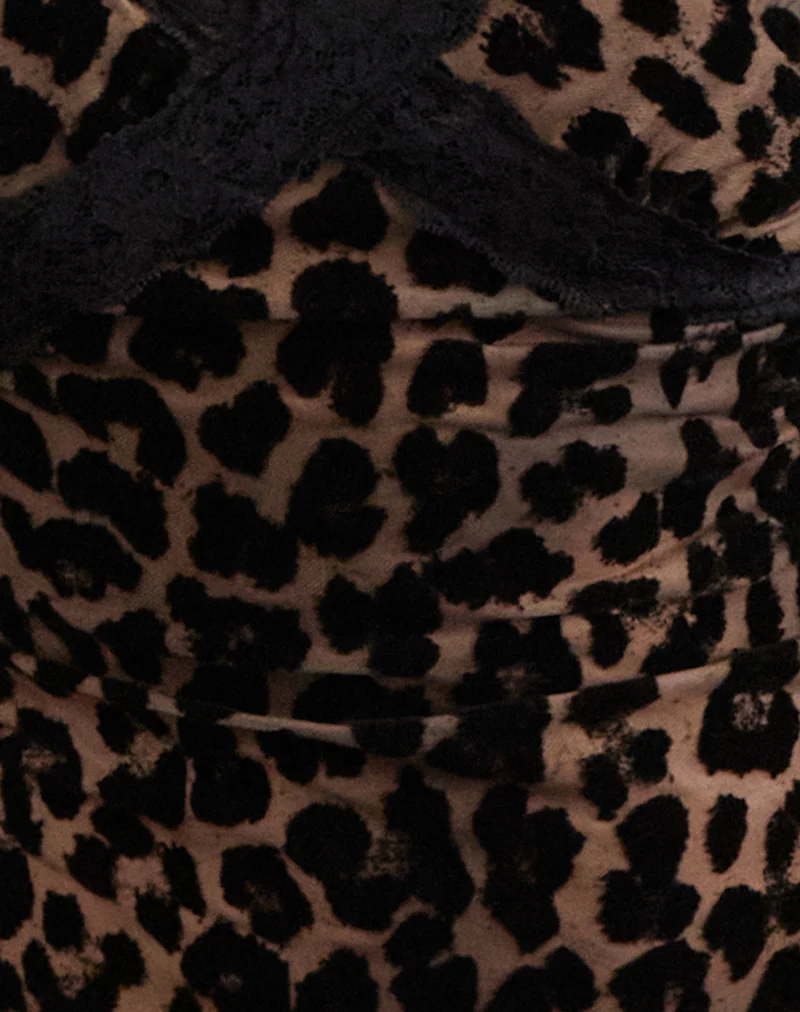 Alcesta Top in Flock Mesh Rar Leopard - Image 7