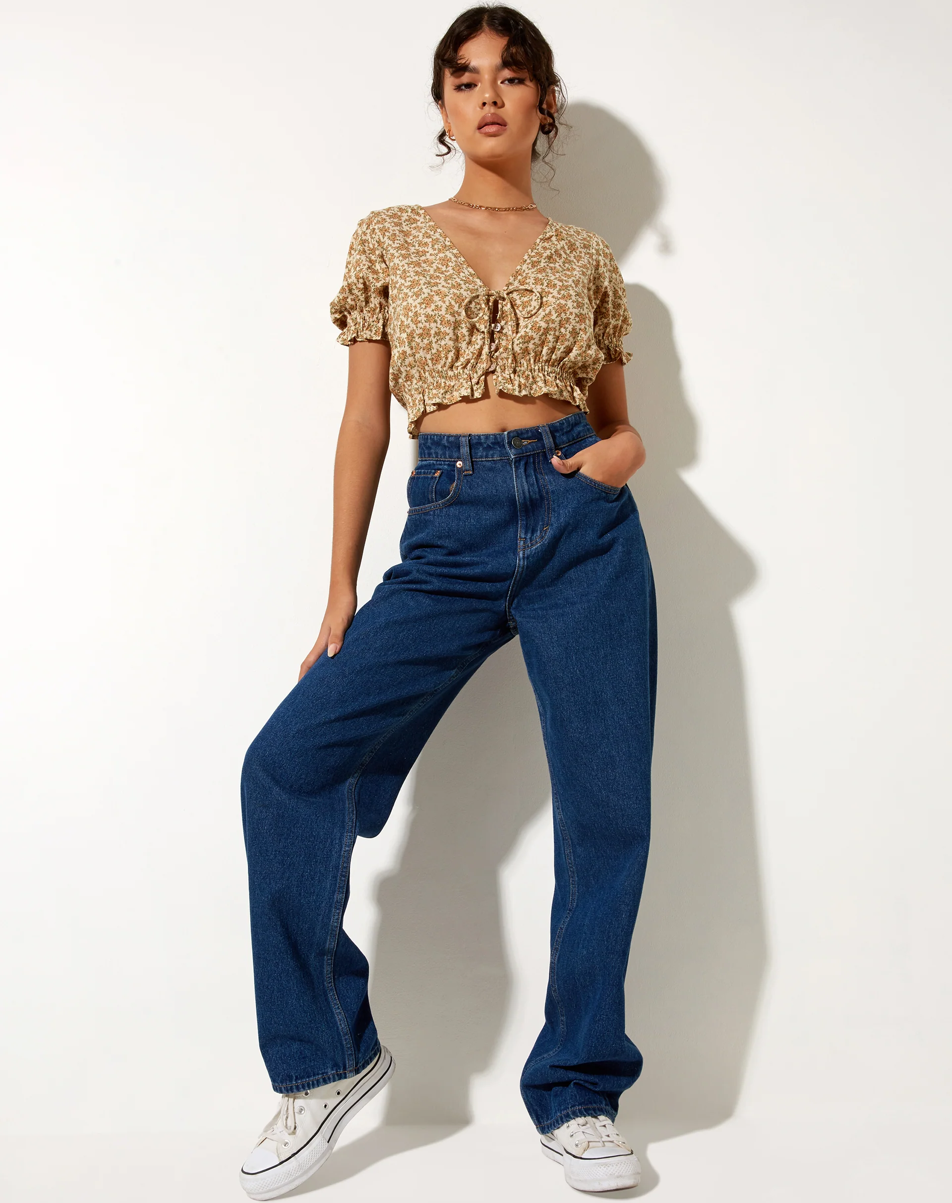 Aley Crop Top in Washed Ditsy - Image 3