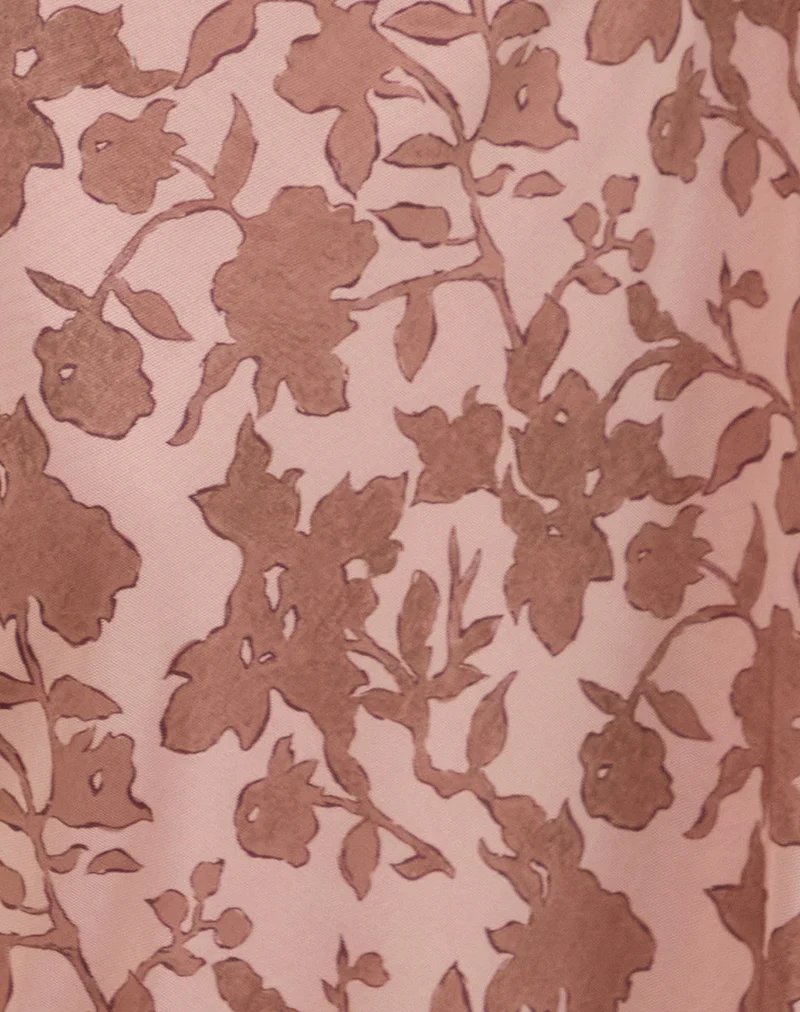 Alfreda Maxi Skirt in Neutral Floral Print - Image 5