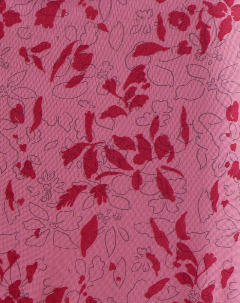 Alfreda Maxi Skirt in Stencil Flower Pink - Image 5