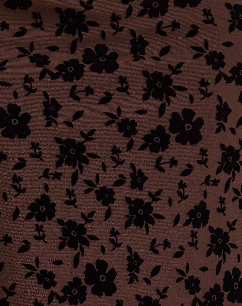 Alfreda Maxi Skirt in Garden Floral Brown - Image 6