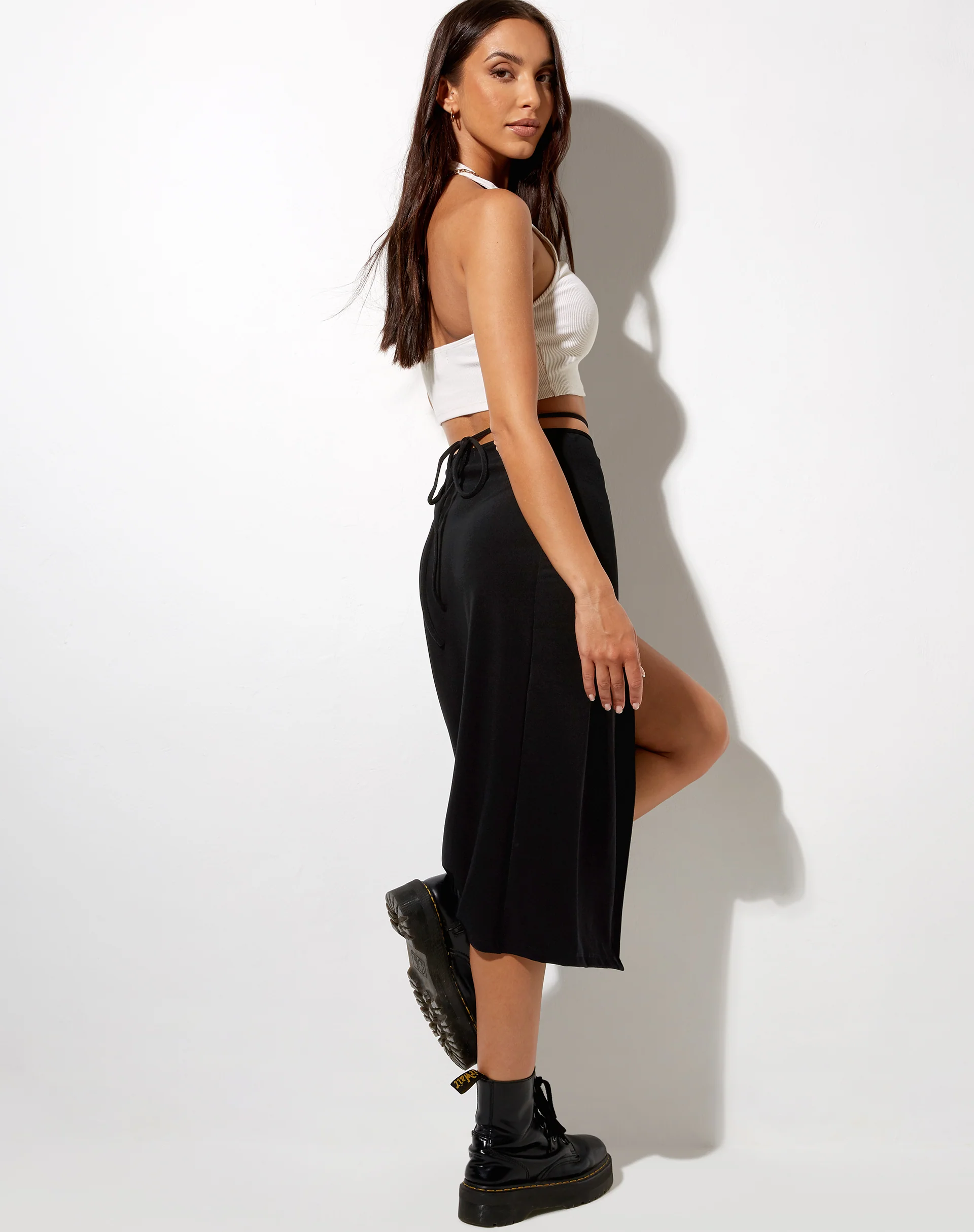 Alicia Midi Skirt in Black - Image 2