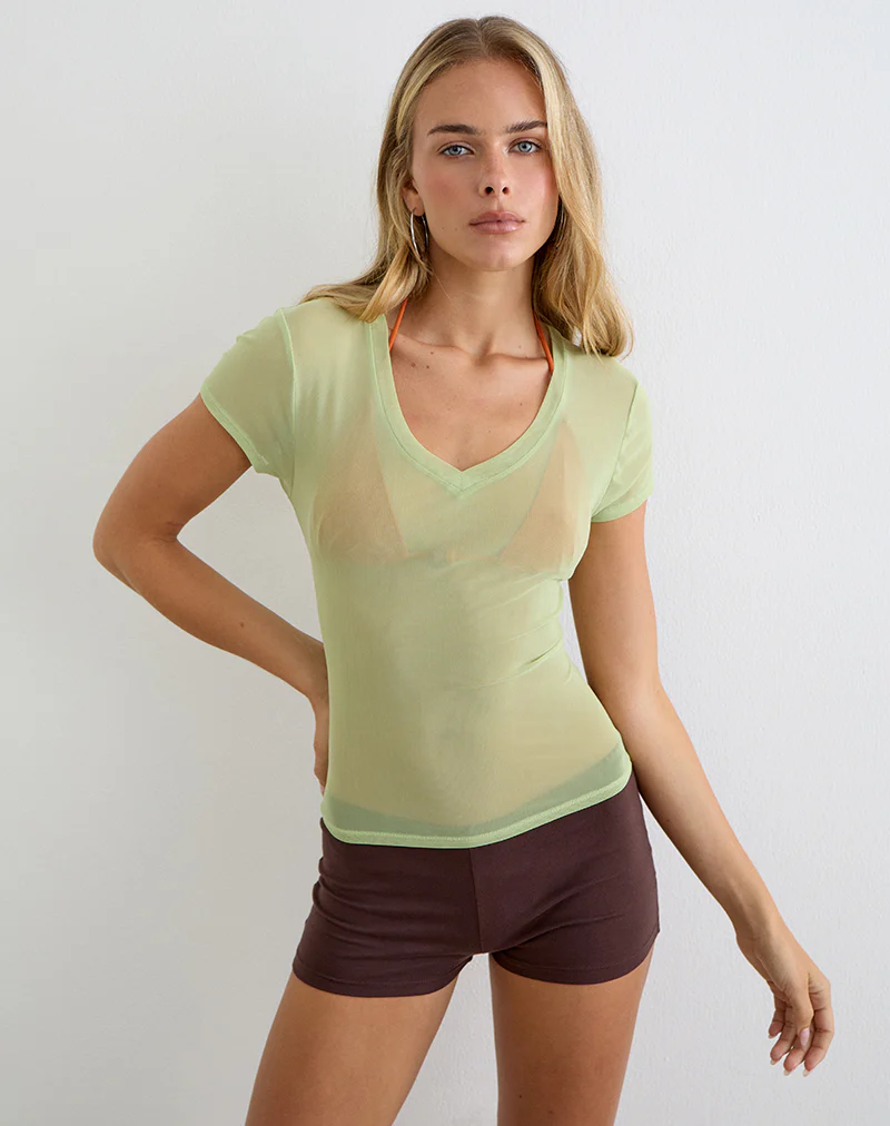 Alinta Top in Mesh Pistachio - Image 5