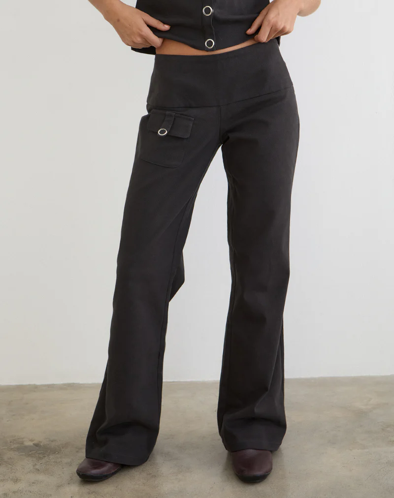 Alora Pocket Trouser in Dark Grey