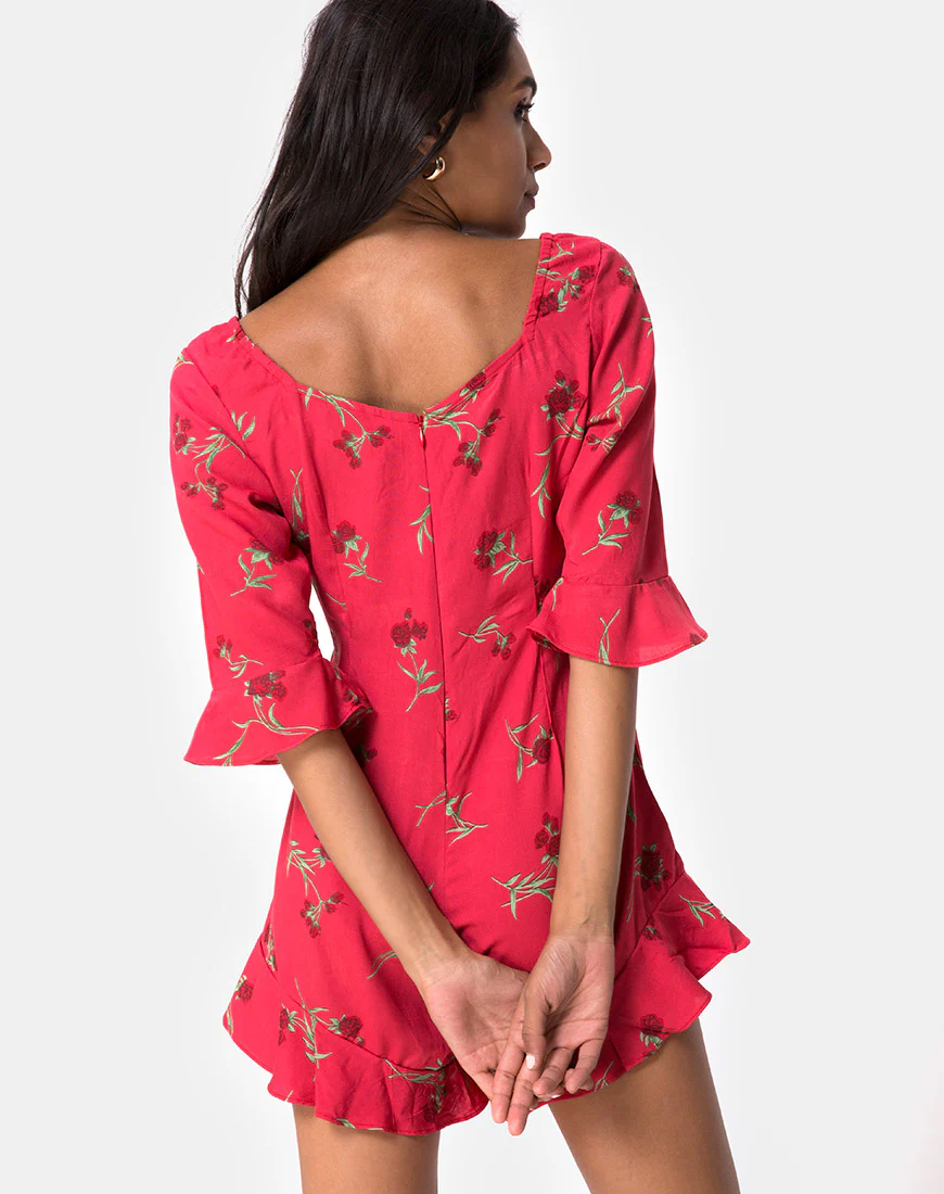 Altary Playsuit in Rouge Rose Pink - Image 2