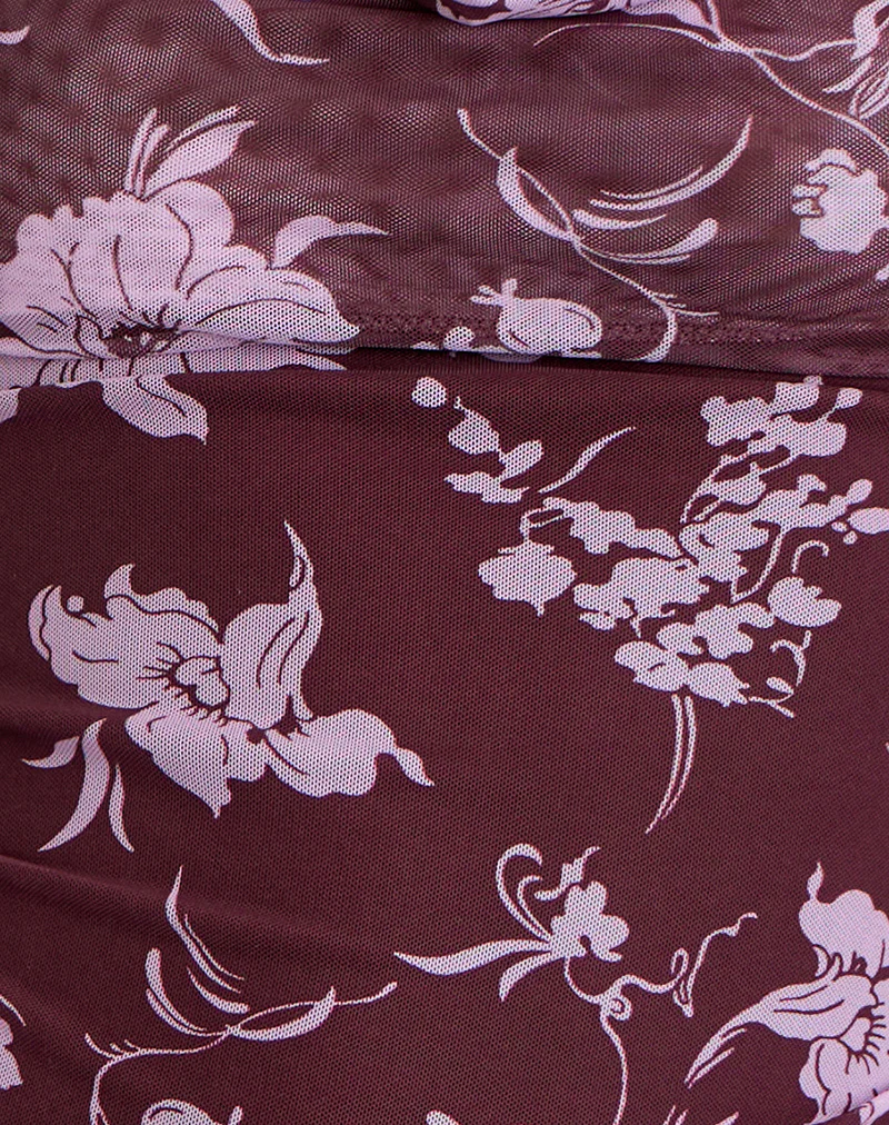 Alva Cowl Neck Top in Blooming Bliss Burgundy - Image 5