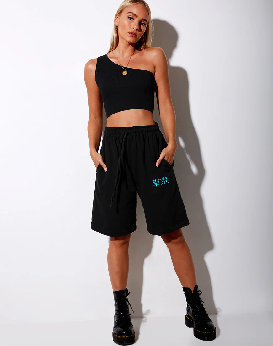 Alvaro Shorts in Black Tokyo Embroidery - Image 3