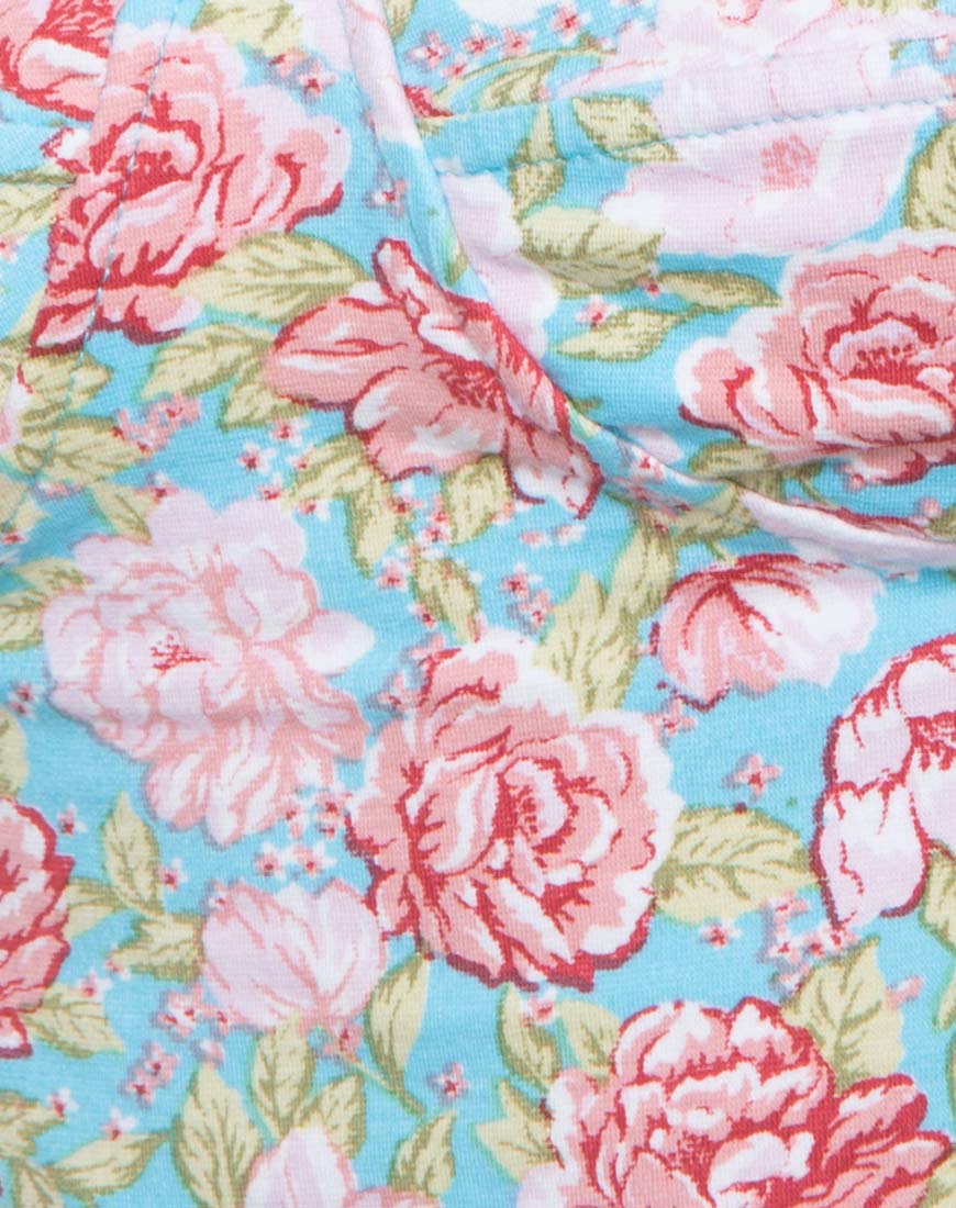 Alvina Bodycon Dress in Bloom Floral Blue Base - Image 5