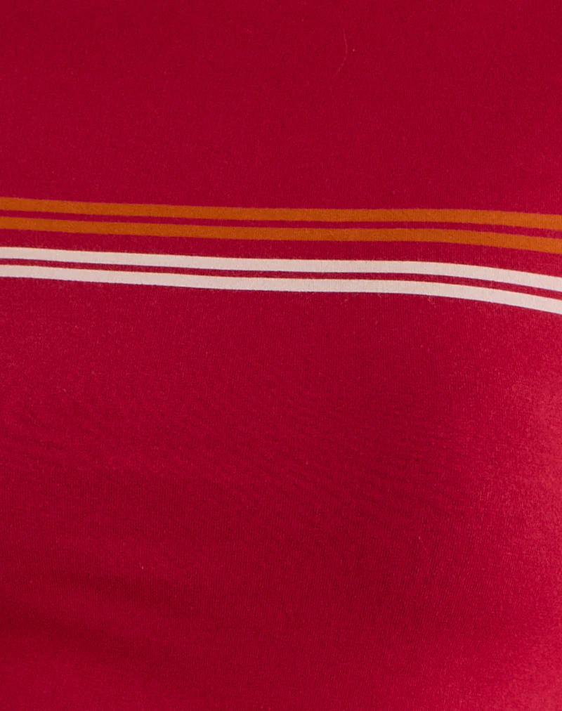 Amabon Long Sleeve Top in Adrenaline Red Stripe - Image 6