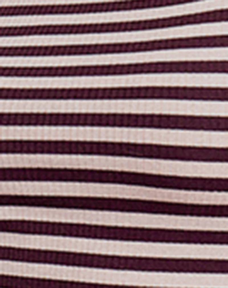 Amabon Long Sleeve Top in Tonal Brown Stripe - Image 6