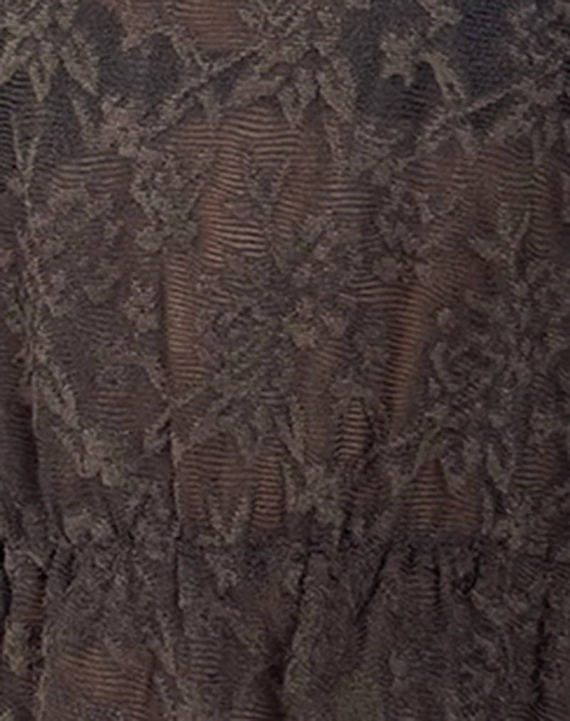 Amalie Top In Dark Brown Jacquard Knit - Image 6