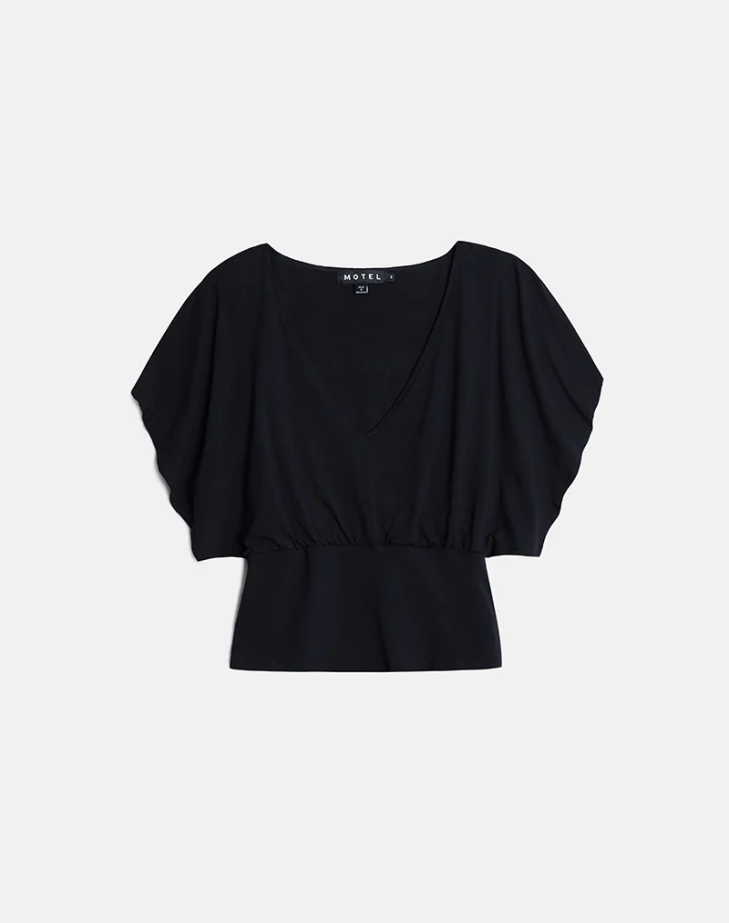 Amarata Batwing Top in Rayon Jersey Black - Image 6