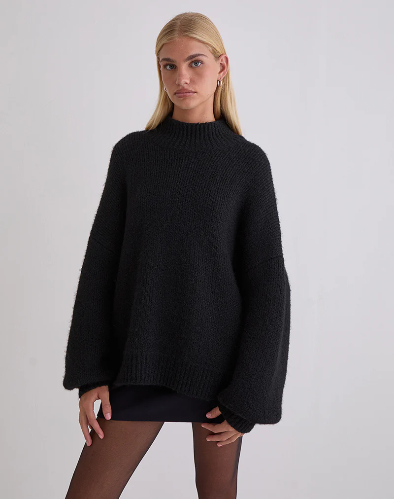 Amato Oversized Jumper in Black - Image 3
