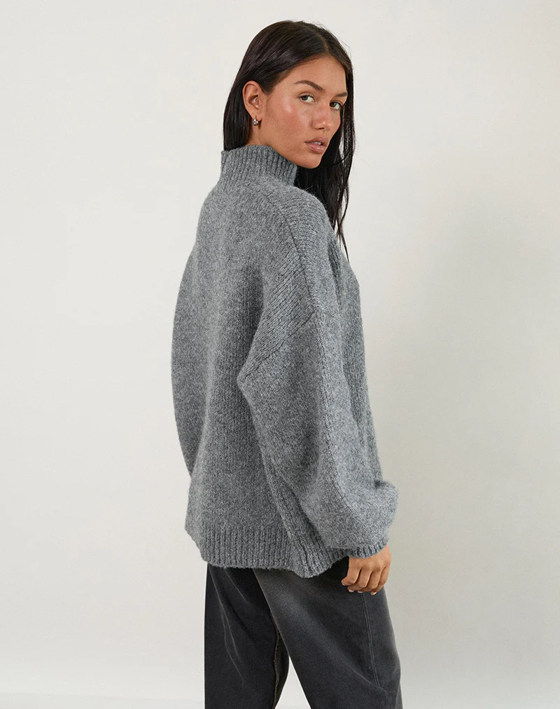 Amato Oversized Jumper in Grey - Image 3