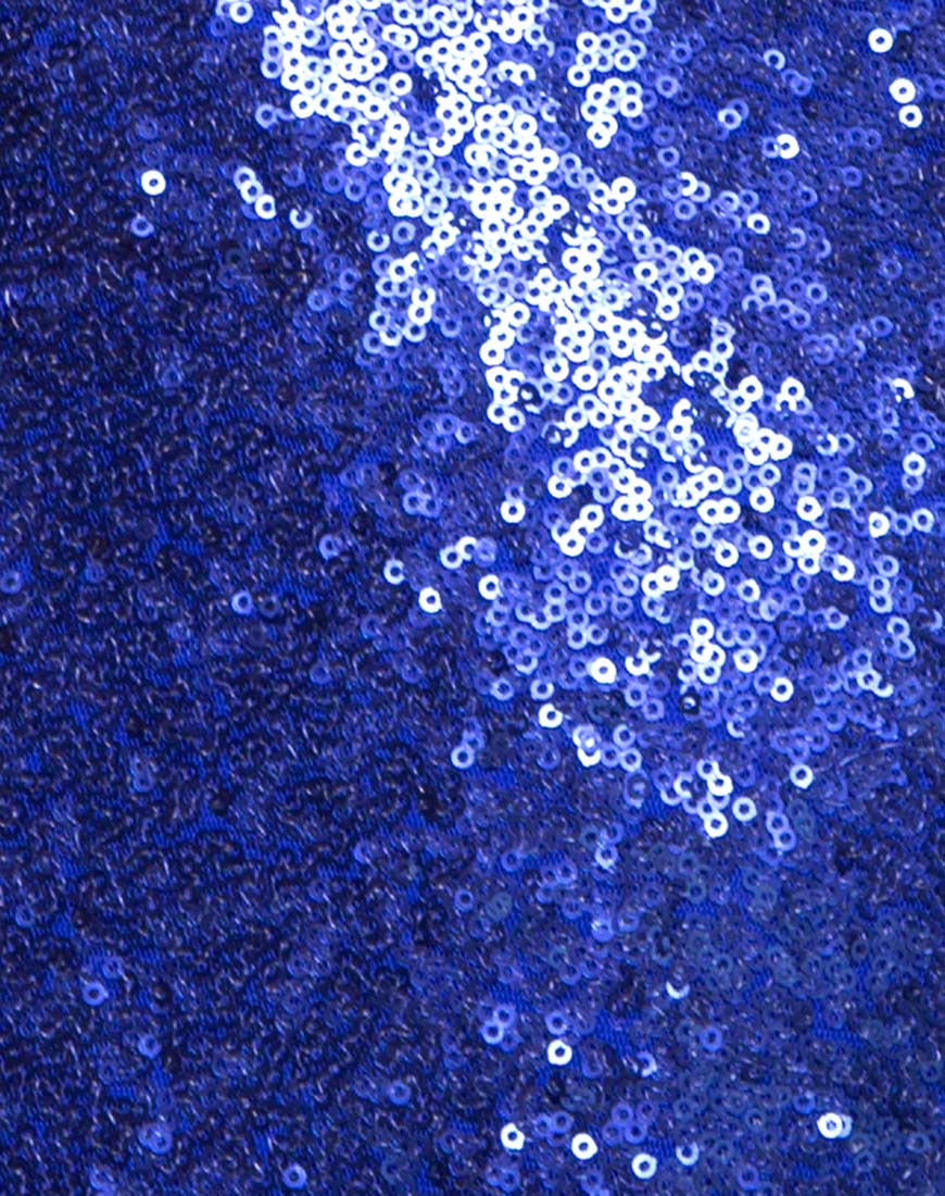 Amber Wide Leg Jumpsuit in Mini Sequin Cobalt - Image 5