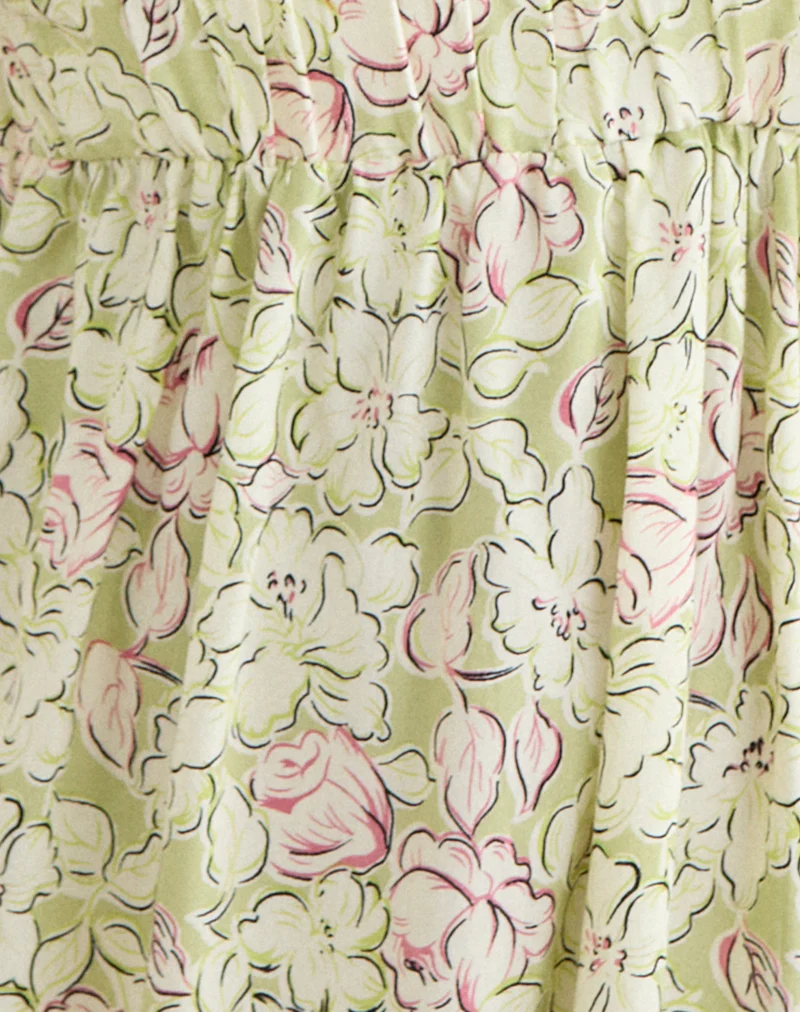 Amibeth Mini Dress in Blooming Lily Green - Image 5