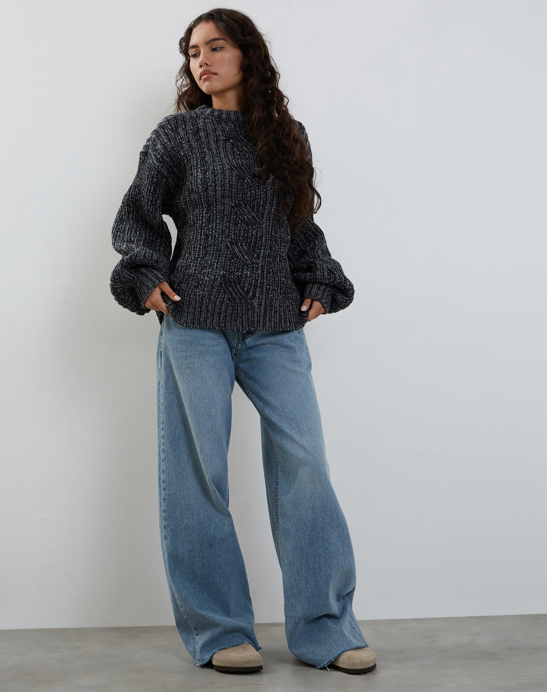 Amieta Knitted Jumper in Shadow Grey - Image 6