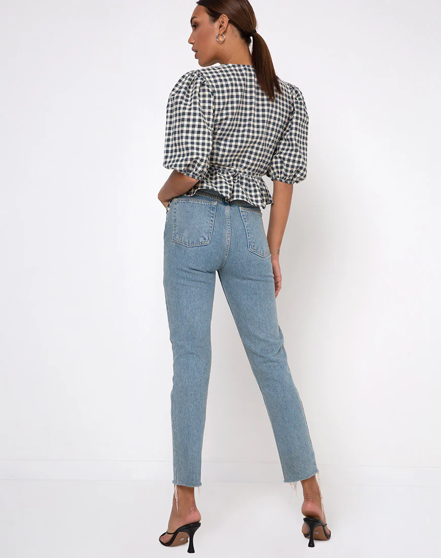 Amiya Top in Gingham Cream - Image 4