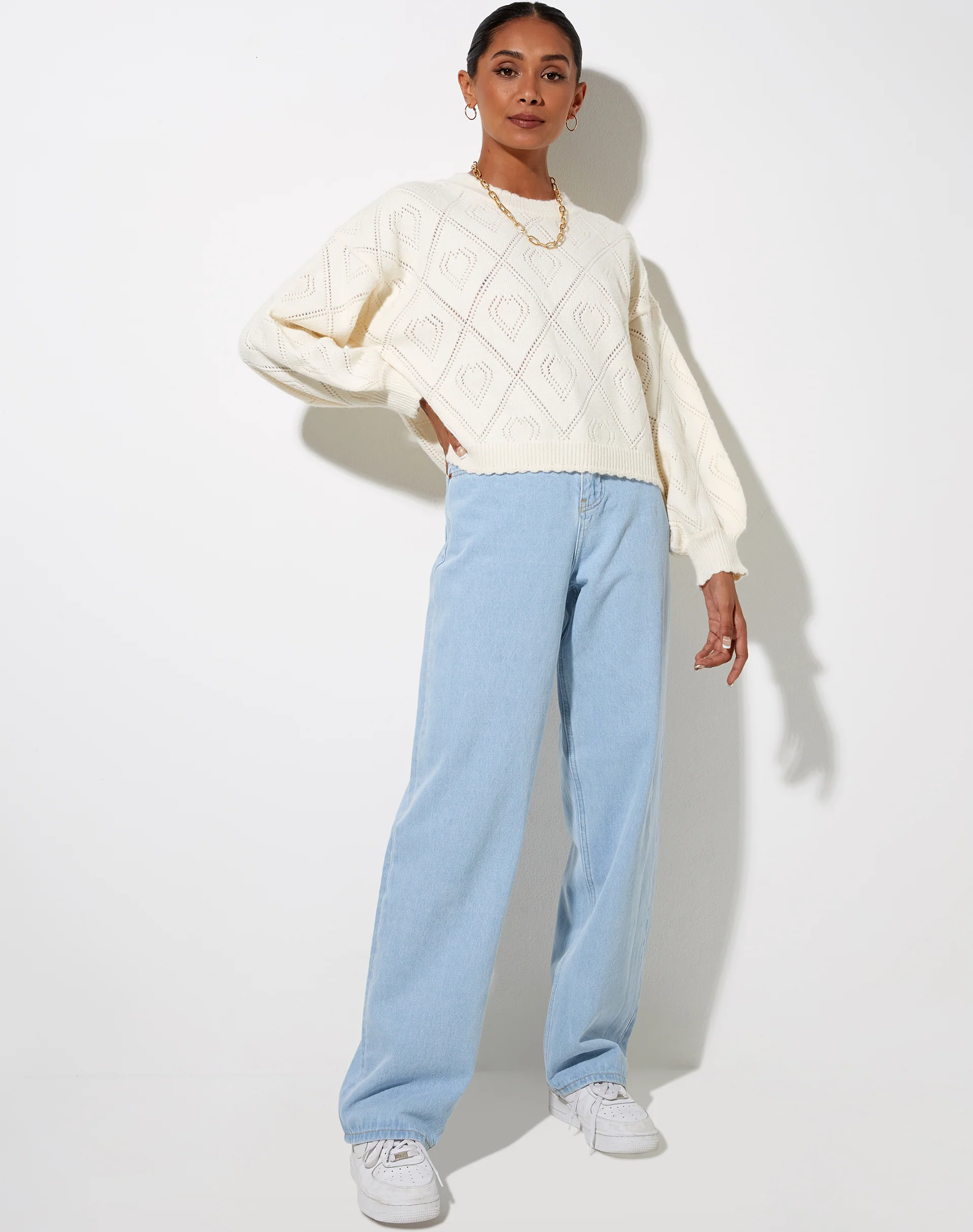 Ammar Jumper in Diamond and Heart Cream - Image 4