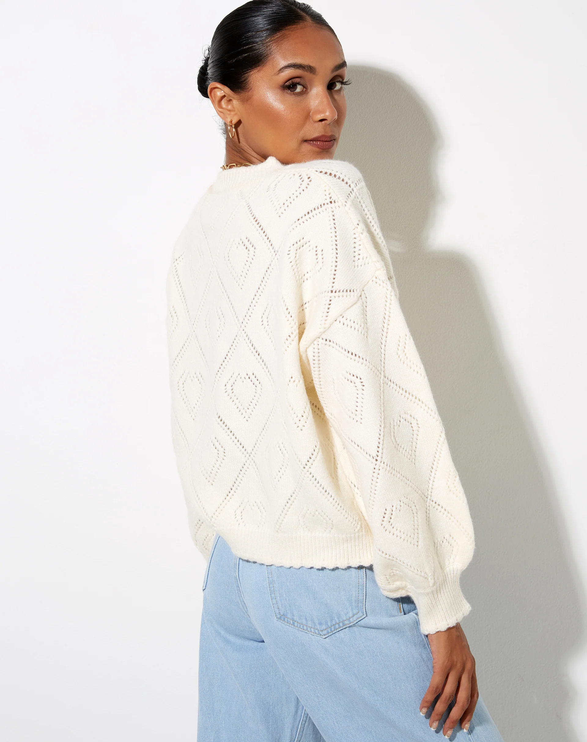 Ammar Jumper in Diamond and Heart Cream - Image 5