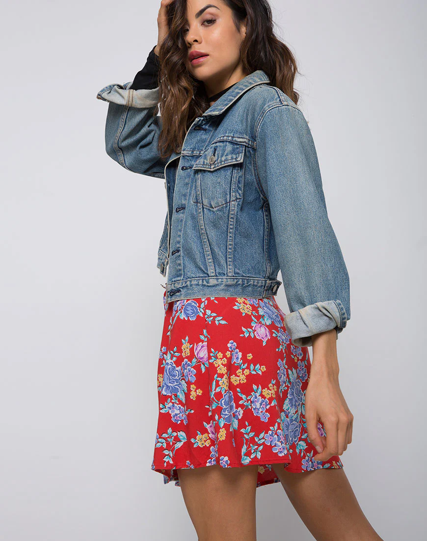Andrea Skater Skirt in Vintage Fleur - Image 2