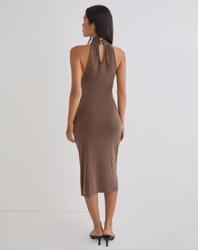 Anezka Midi Dress in Bitter Chocolate - Image 3