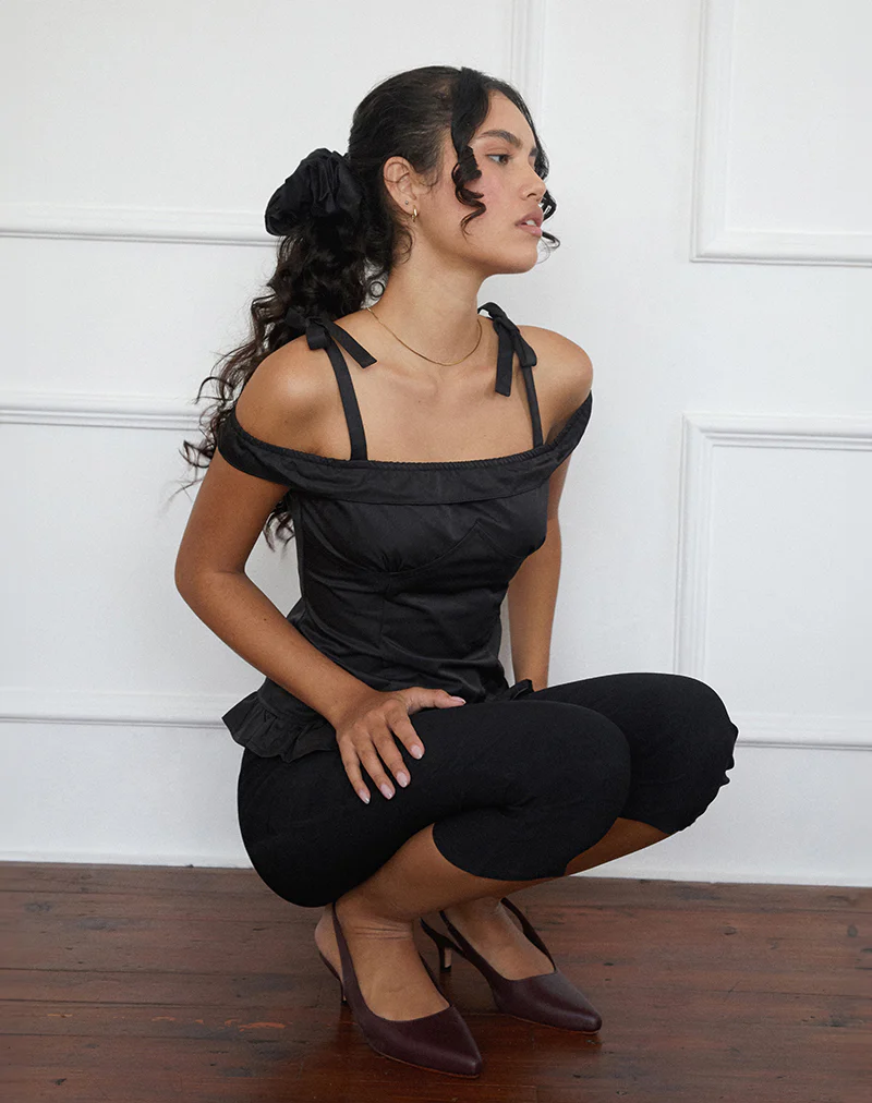 Anneli Frill Hem Top in Black - Image 3