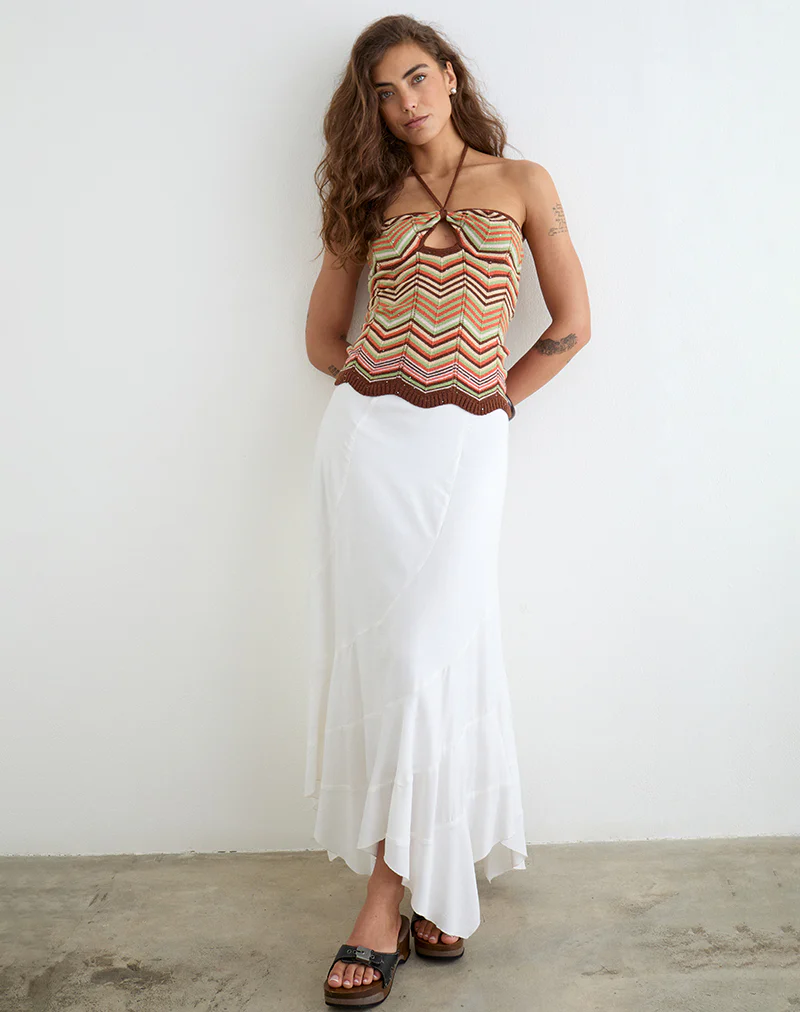 Anona Halter Top in Green Multi Stripe - Image 5
