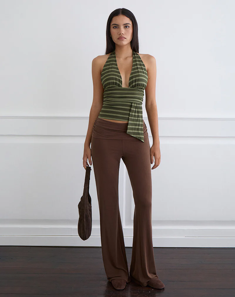 Aprilla Top in Wide Stripe Green - Image 2