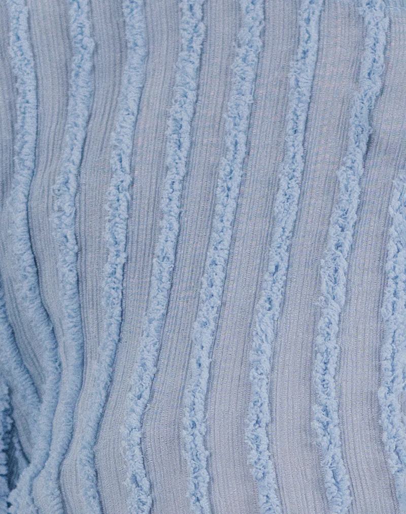 Araceli Tie Front Cardigan in Crinkle Blue - Image 6