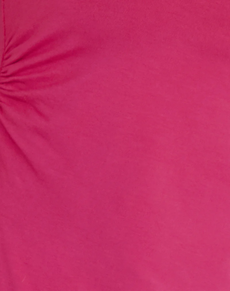 Aravie Ruched Bandeau Top in Fandango Pink - Image 6