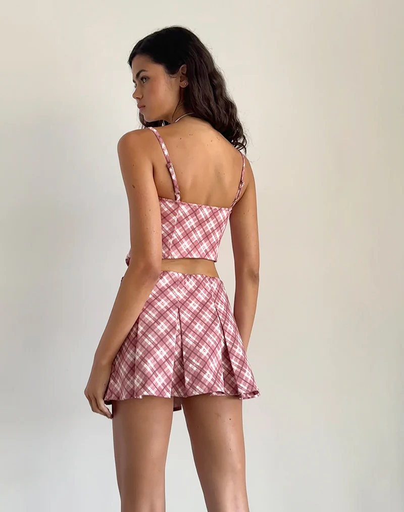 Archie Corset Top in Pink Tartan - Image 5