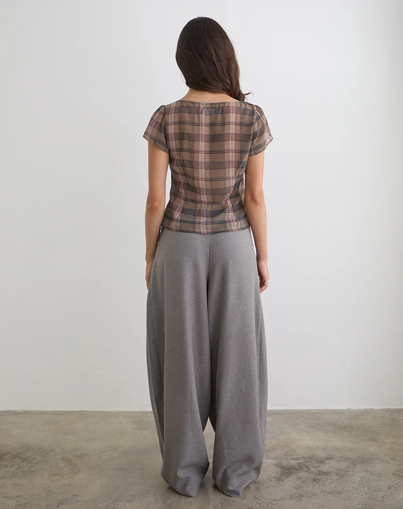 Arden Tie Waist Trouser in Tailoring Grey - Image 3