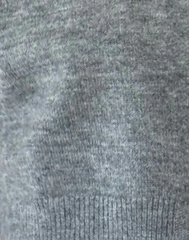 Arella Cropped Cardigan in Knit Grey - Image 6